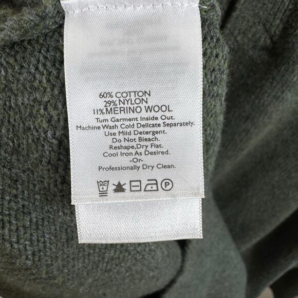 Eddie Bauer Green Cotton Merino Wool Heavyweight Sweater Men's Size Large Tall - Picture 4 of 4